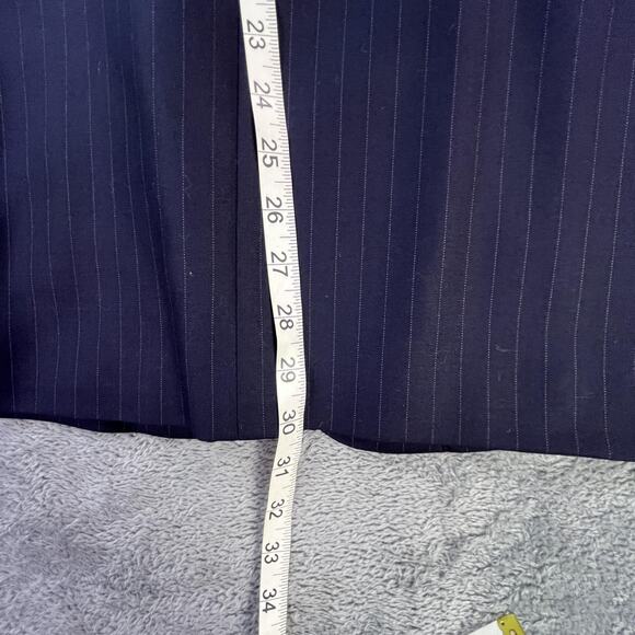 Naldini Blazer Mens 44 Navy Pinstripe Made in Italy Super 150s Wool 3 Button - Picture 8 of 15